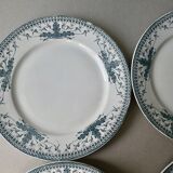 6 large ironstone plates, Badonviller France, D 24 cm