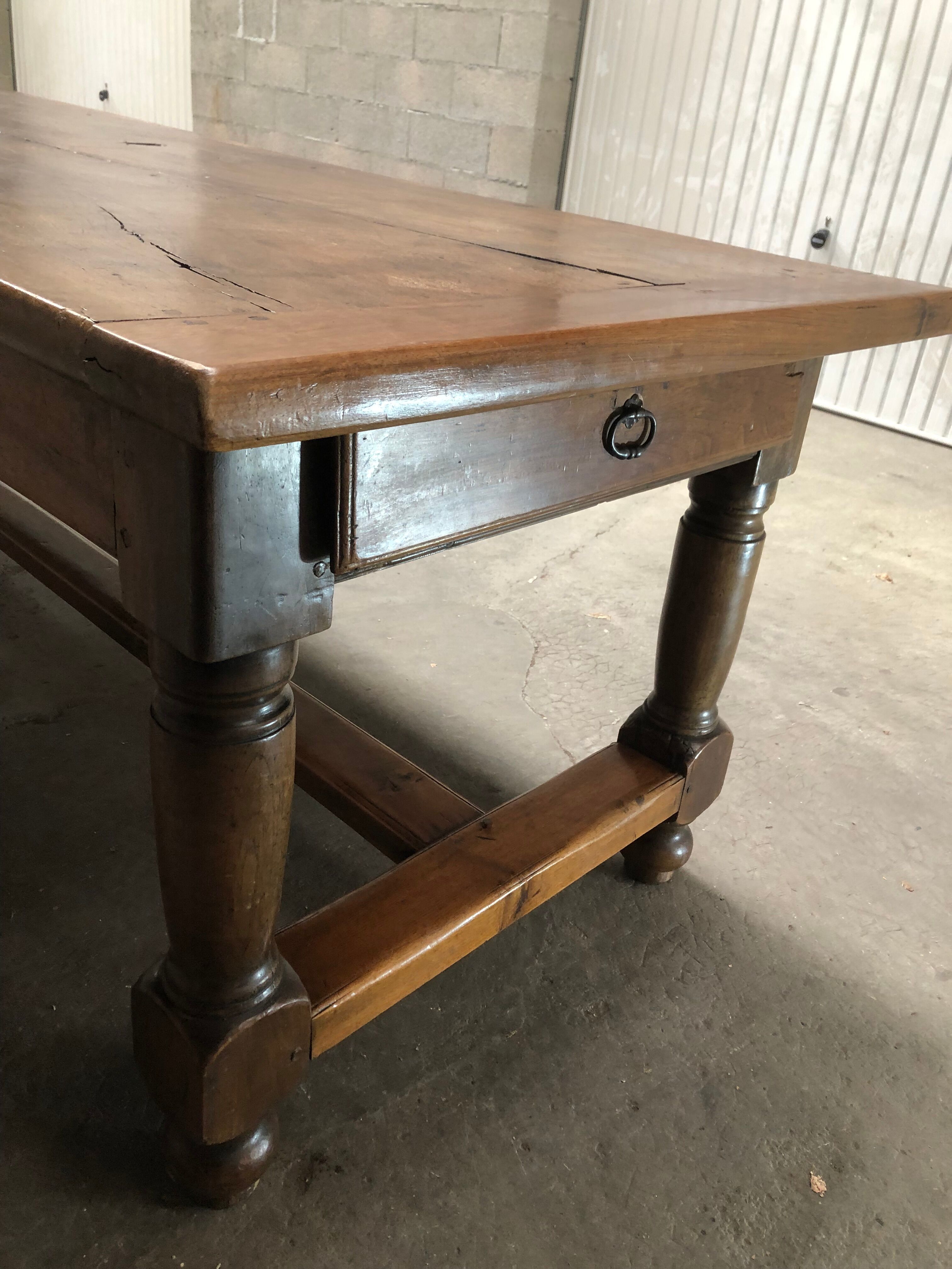 large old walnut farmhouse table