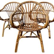 3 rattan armchairs from the 60'S