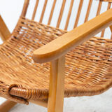 Mid-Century Wicker Rocking Chair, Czechoslovakia, 1970's