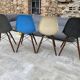 Lot of 4 DSW chairs in walnut fiber by Eames Herman Miller, vintage