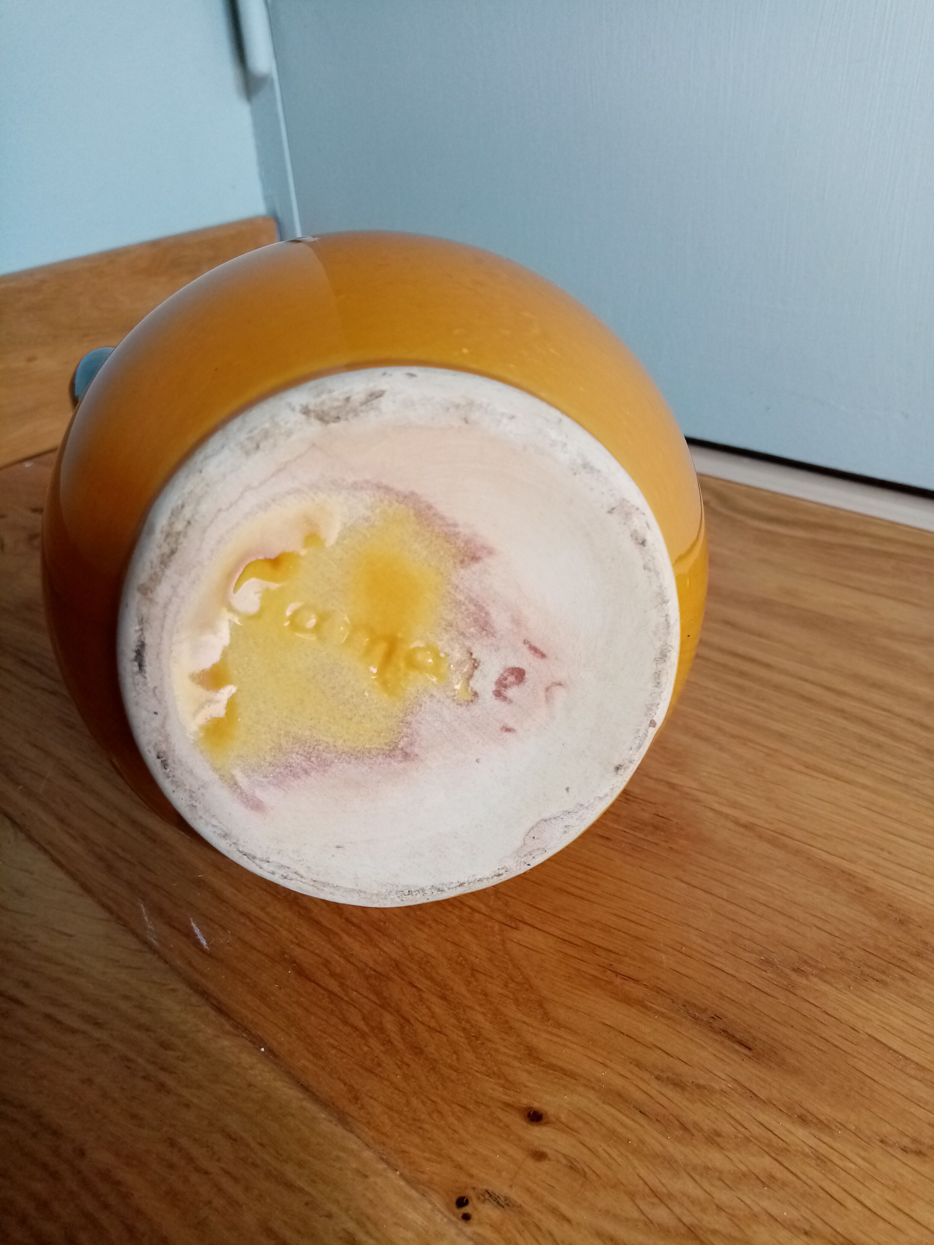 Pitcher jug vase enamelled ceramic Camarès