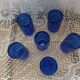 6 antique cobalt blue glasses
