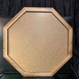 Octagonal vintage wooden mirror