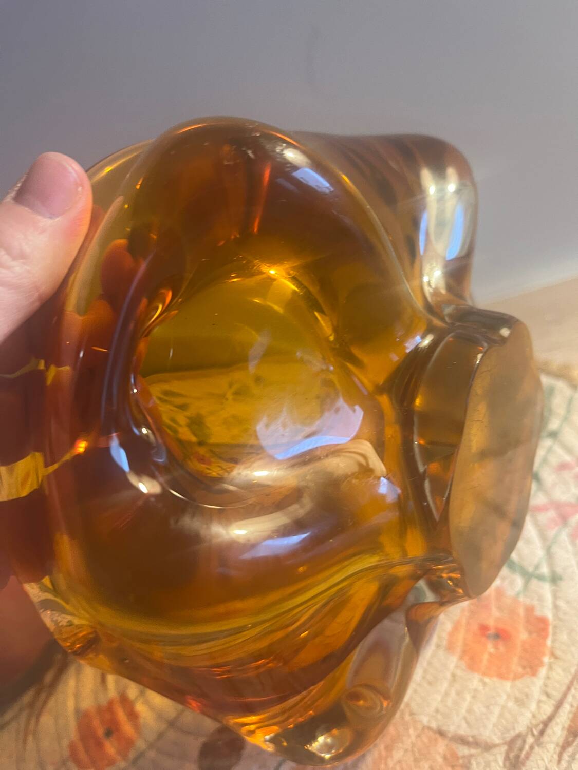 Murano ashtray year 60/70 orange