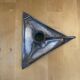 Handheld Candle Holder Art Nouveau Silver Metal Vintage Triangle