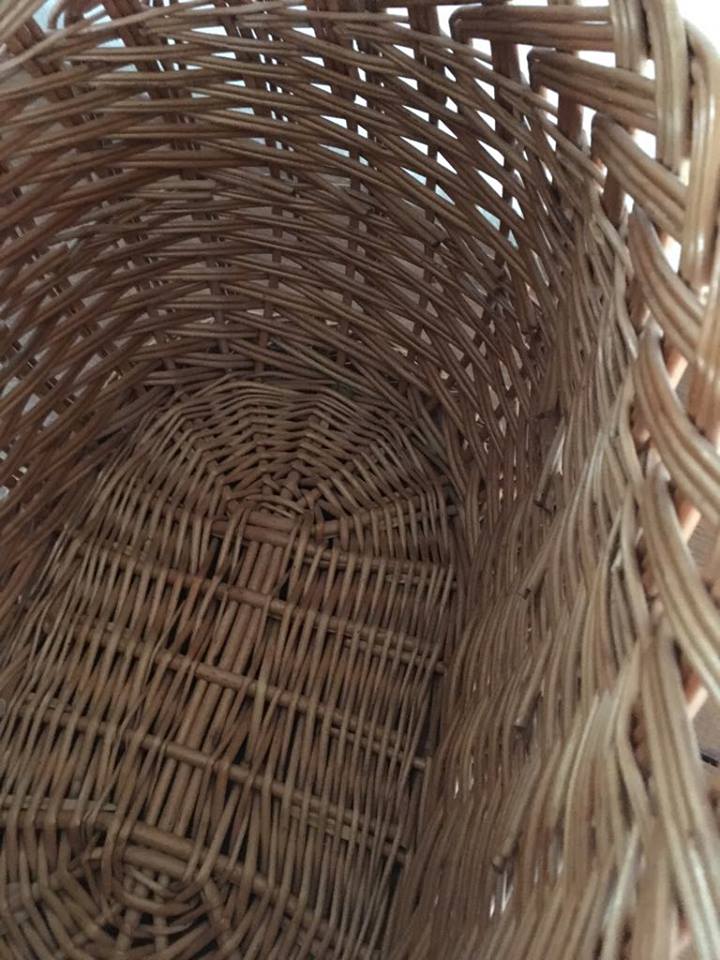Woven wicker basket