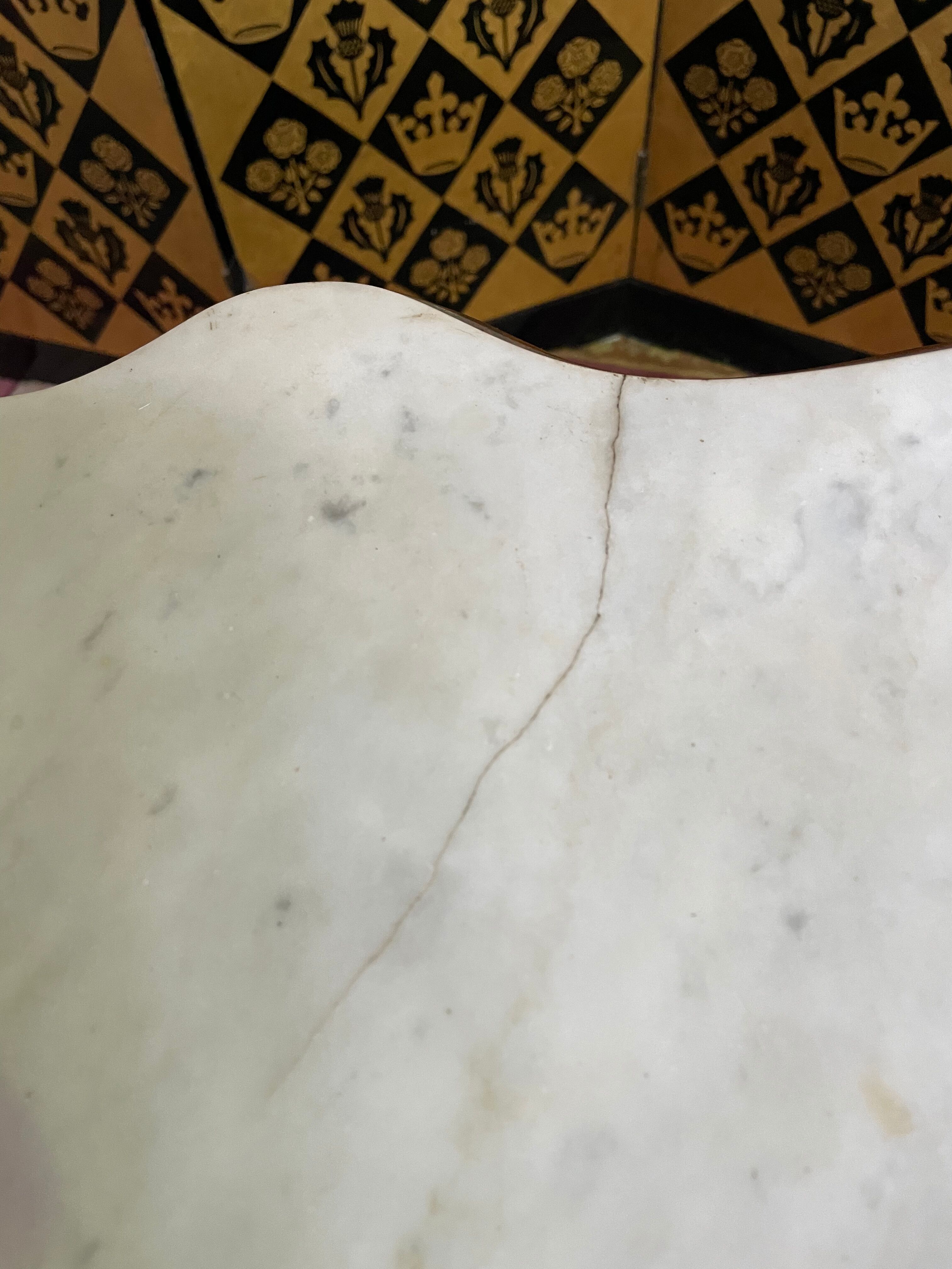 Pedestal table Louis Philippe violin walnut and marble