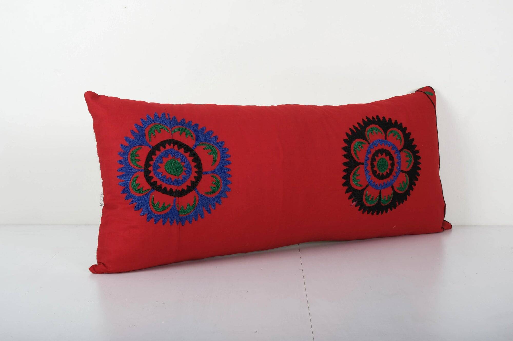 Vintage embroidered cushion cover 81x36 cm