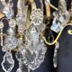 Antique chandelier with glass and gilded bronze pendants – 6 arms – Louis XV style