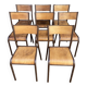 Set of 8 vintage industrial school chairs for communities mullca delagrave
