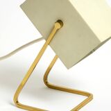 Great Mid Century metal bedside lamp with brass base by Kaiser Leuchten