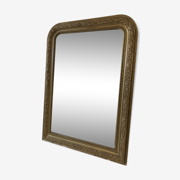 Miroir ancien plâtre et bois doré 90x65cm