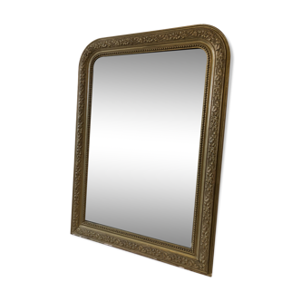 Old mirror plaster and golden wood 90x65cm