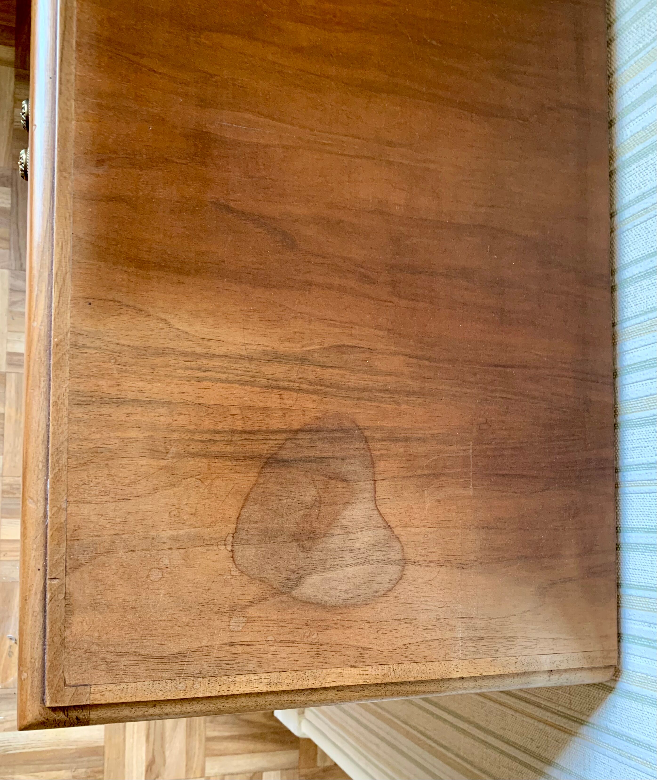 Antique low furniture in solid walnut