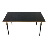 Smoked glass and metal coffee table 1960