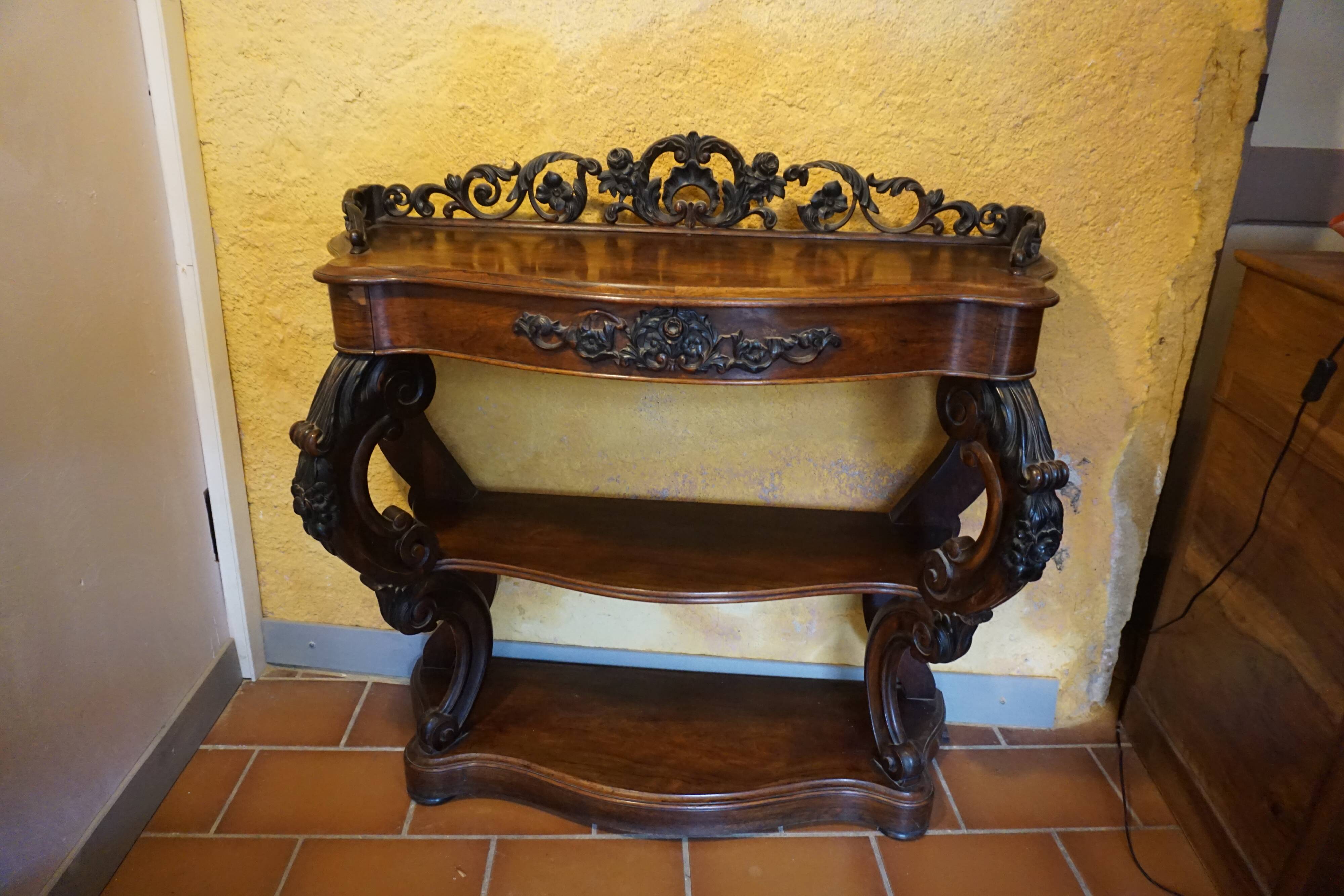 Mahogany console from around 1860.