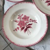 set of 6 hollow plates Longchamp pinks 30-40s