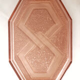 Plateau en verre rose