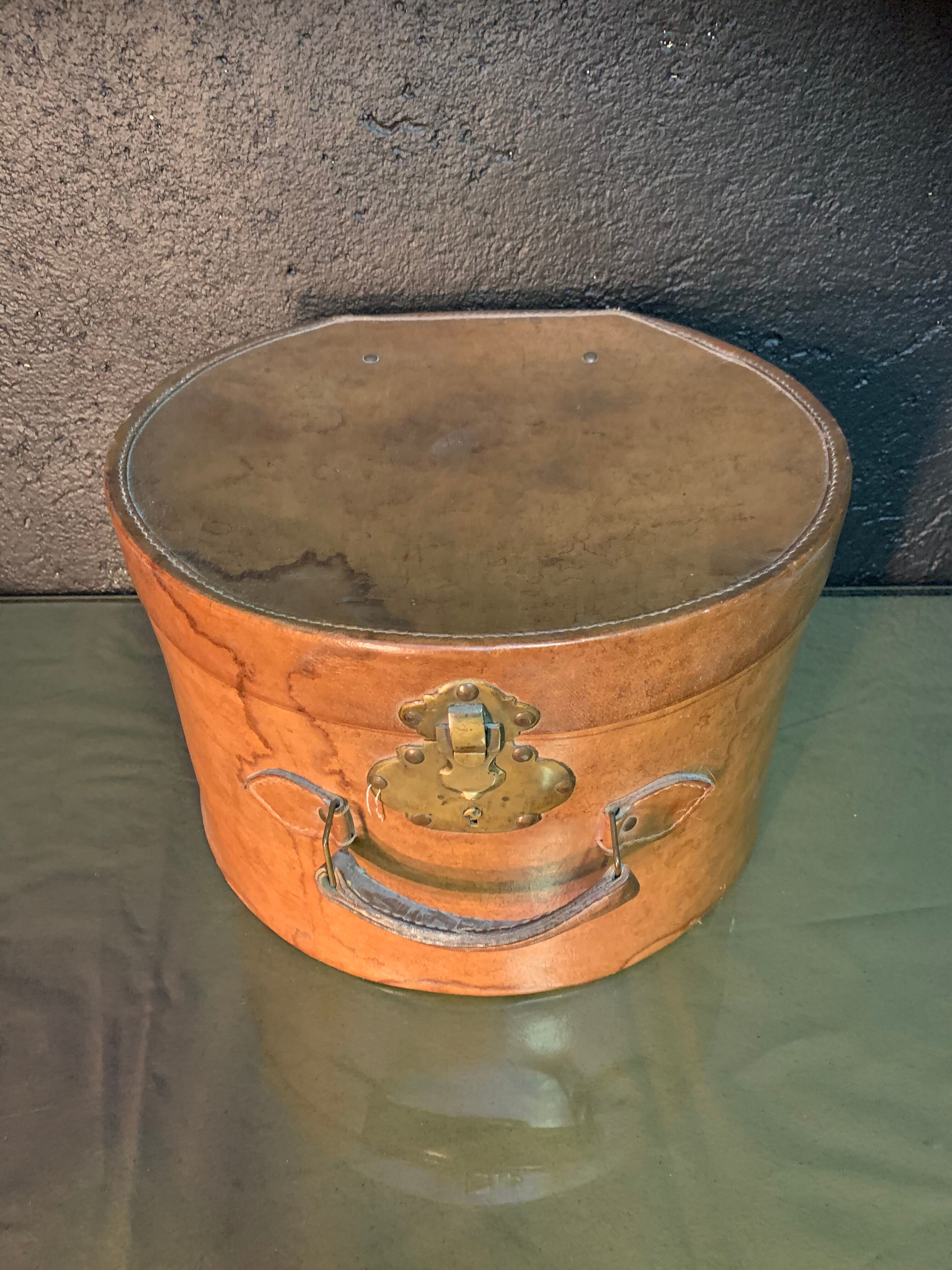 Old leather hat box