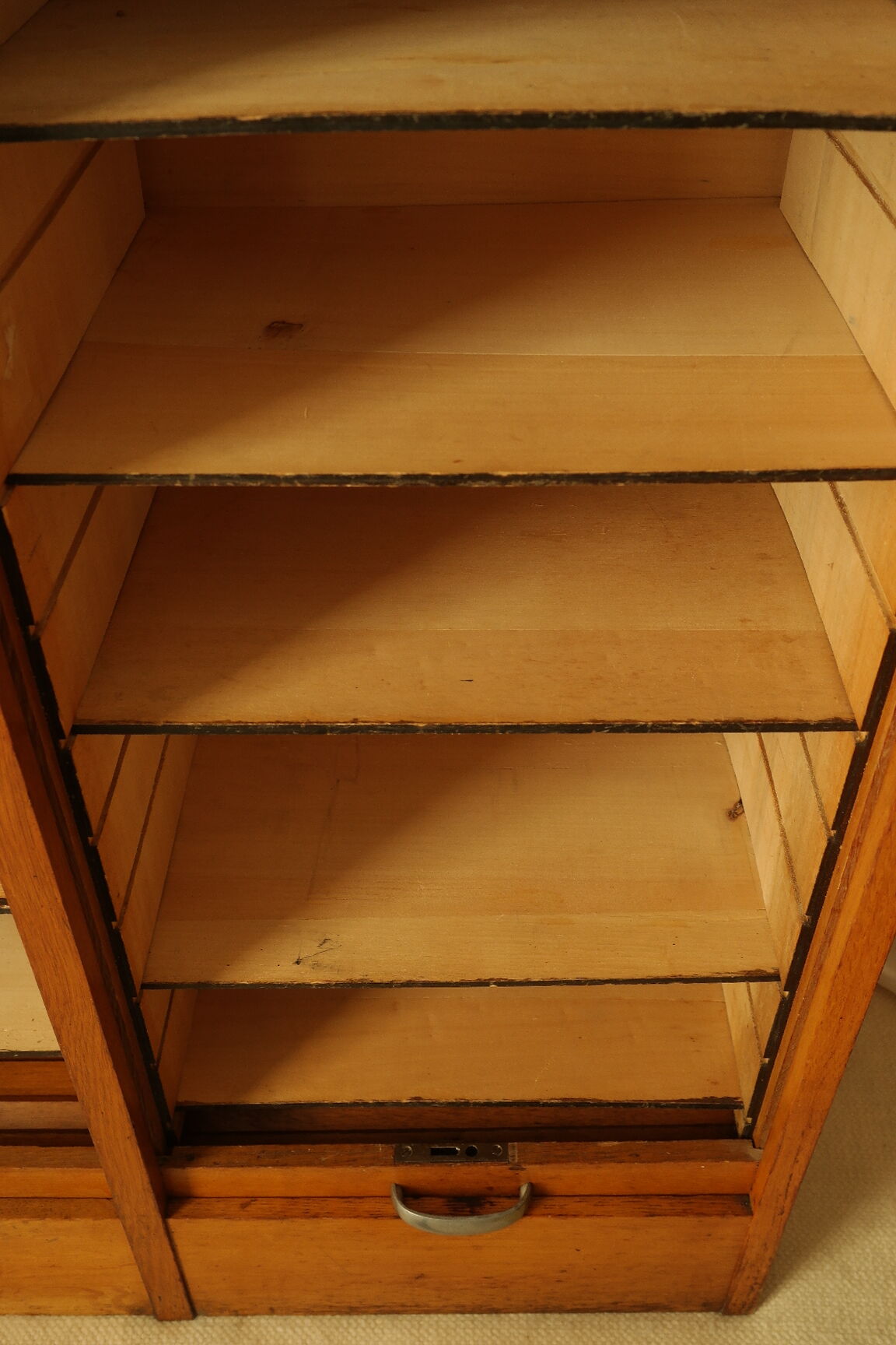 Radia vintage oak double curtain binder cabinet