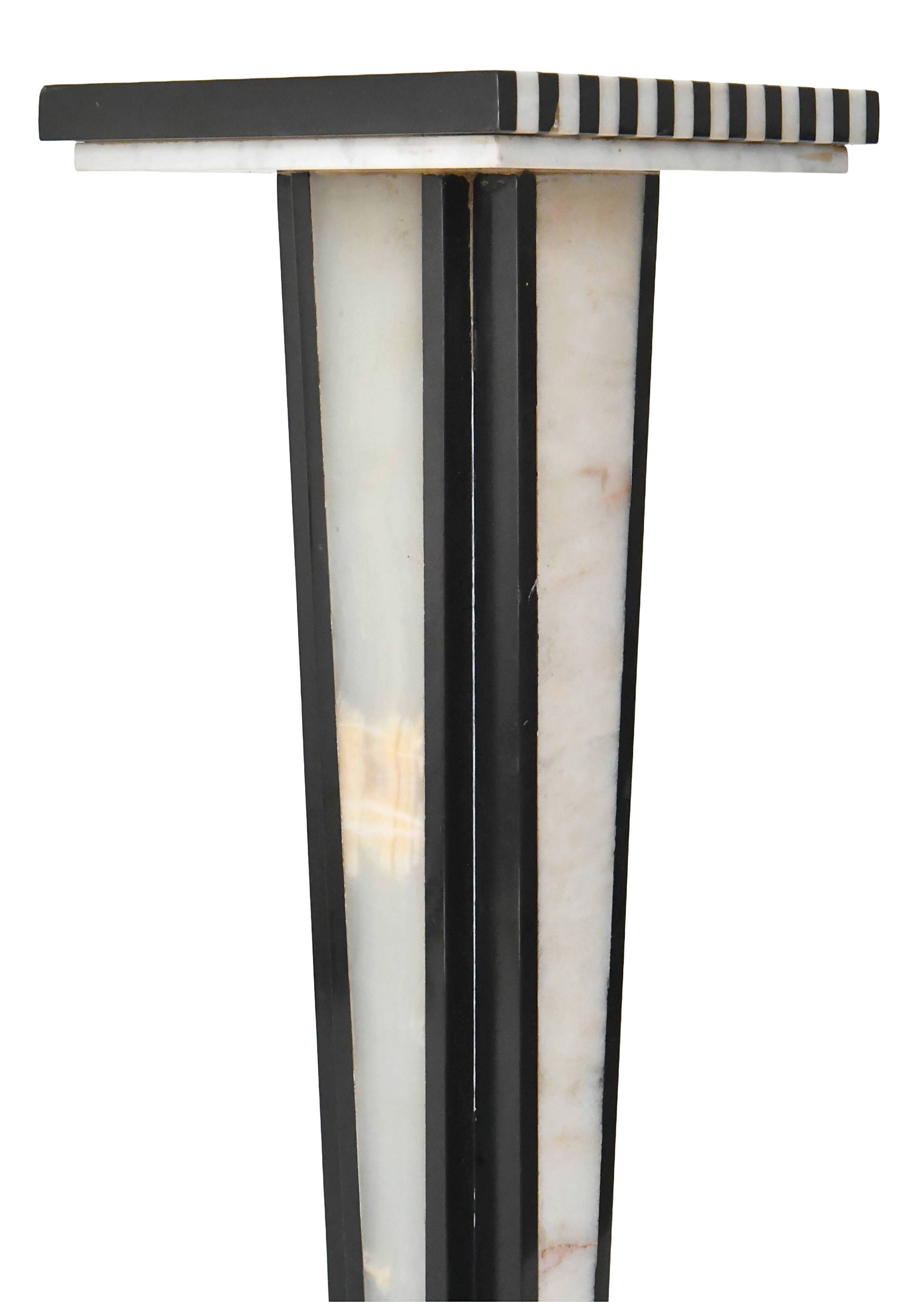 Black and white marble column