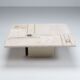 Brutalist white square coffee table artwork The Netherlands 1970