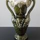 barbotine vase with art nouveau thistle flowers, very rare
