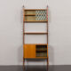 Scandinavian free standing wall unit model Ergo in light teak by John Texmon, Norway 1960s