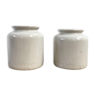 Duo of sandstone pots