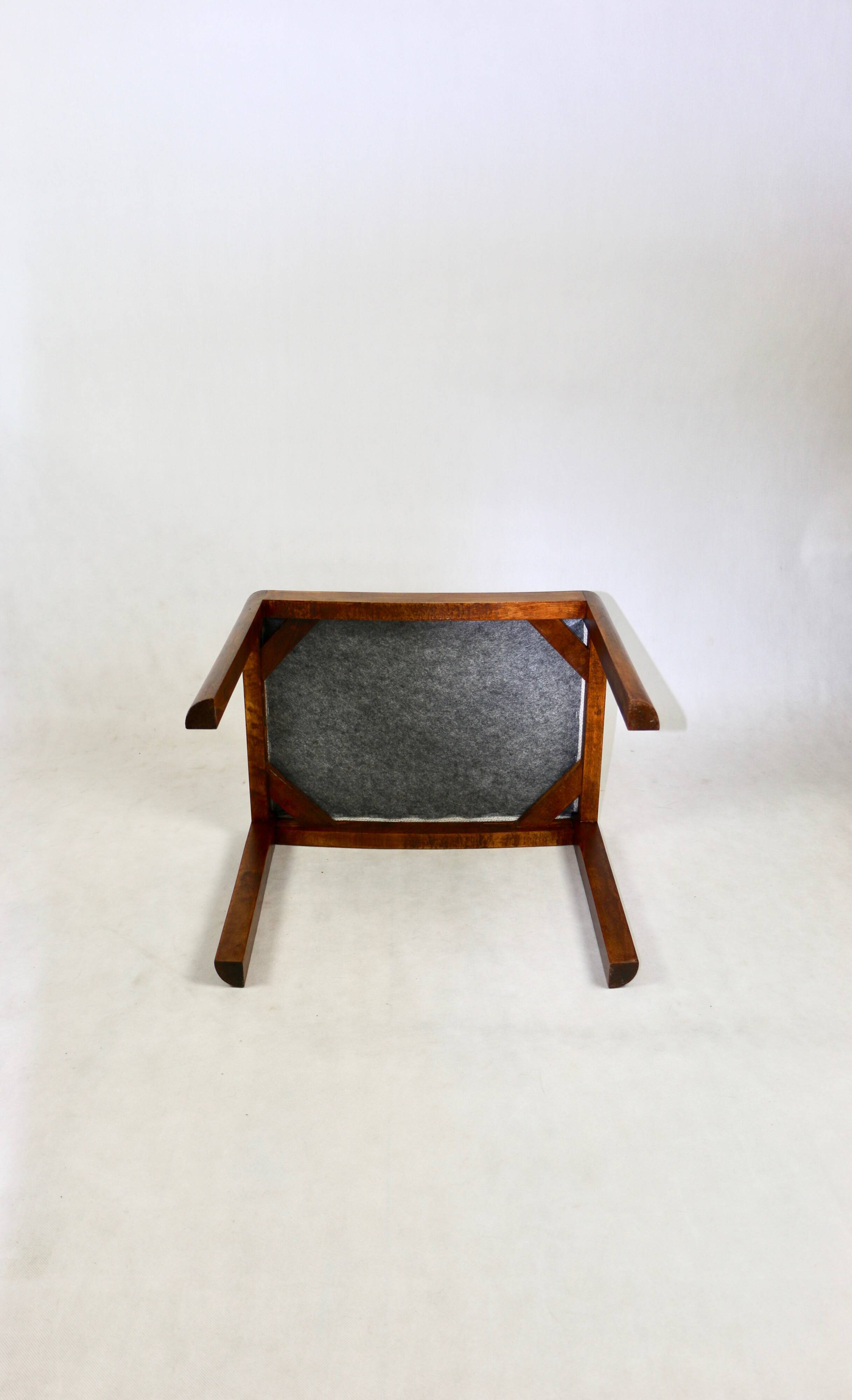 White stool seat natural fabric Art Deco