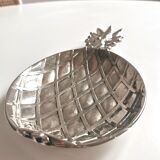 vintage pineapple silver metal trinket bowl