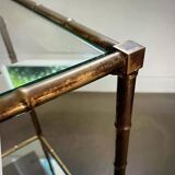 Solid brass, faux-bamboo side table, Maison Bagués, 1950s, France