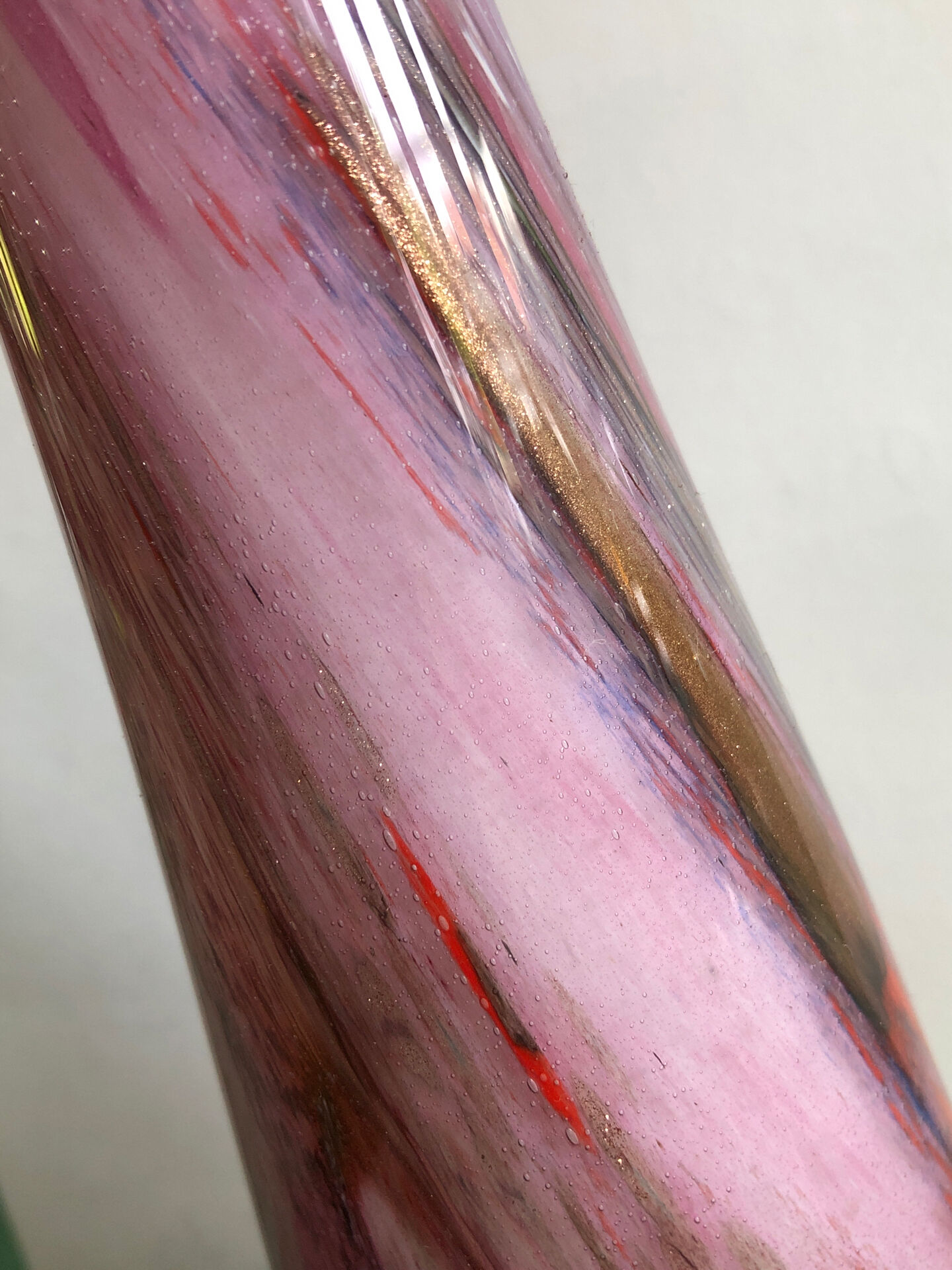 Vase tube en verre soufflé multi couleurs
