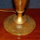 Gilt Brass and Leather Lamp from Le Tanneur, 1980's