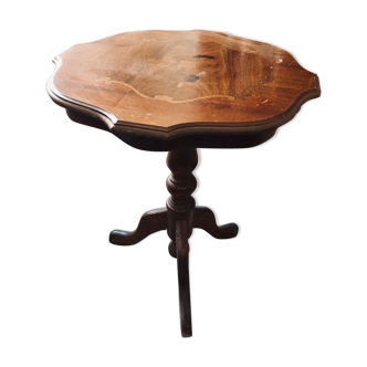 Vintage wooden and marquetry table