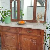 Miroir triptyque art déco chêne