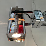 Vintage hinged wall lamp in chromed metal