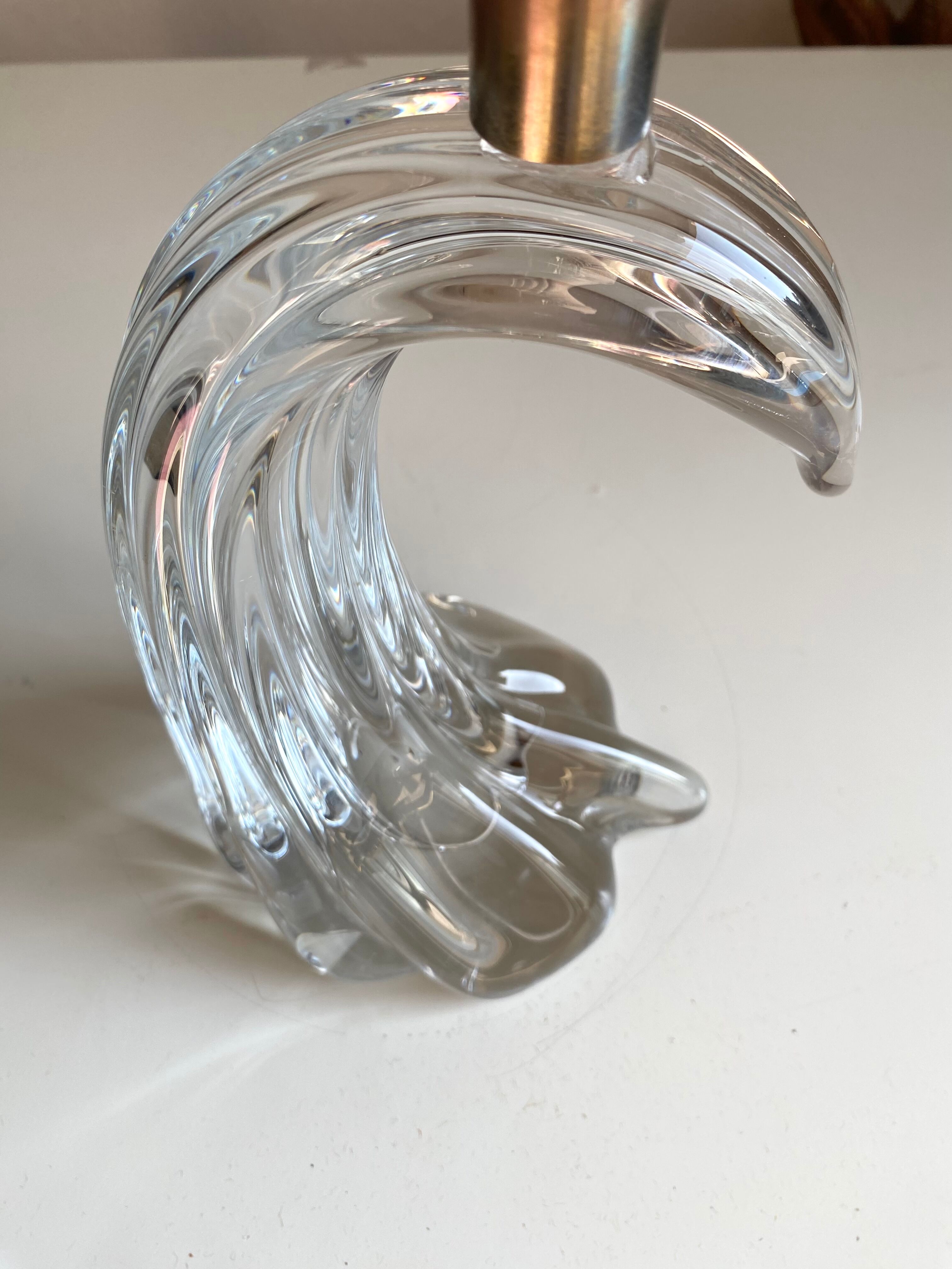 Moulded glass lamp, fabric cable 2 m