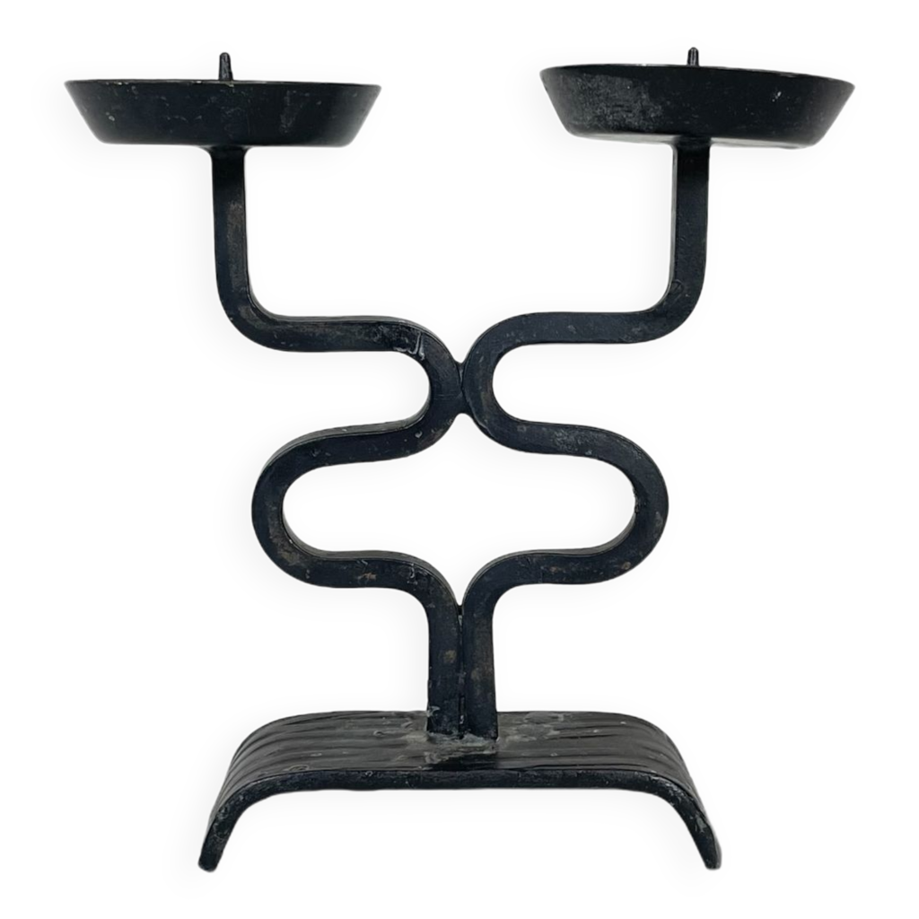 Sziqiqi Applique Murale Chandelier Vintage En Fer Noir – Lot De 2 Bougeoirs Muraux Style Industriel