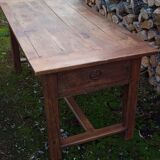 Oak farm table with two large drawers
