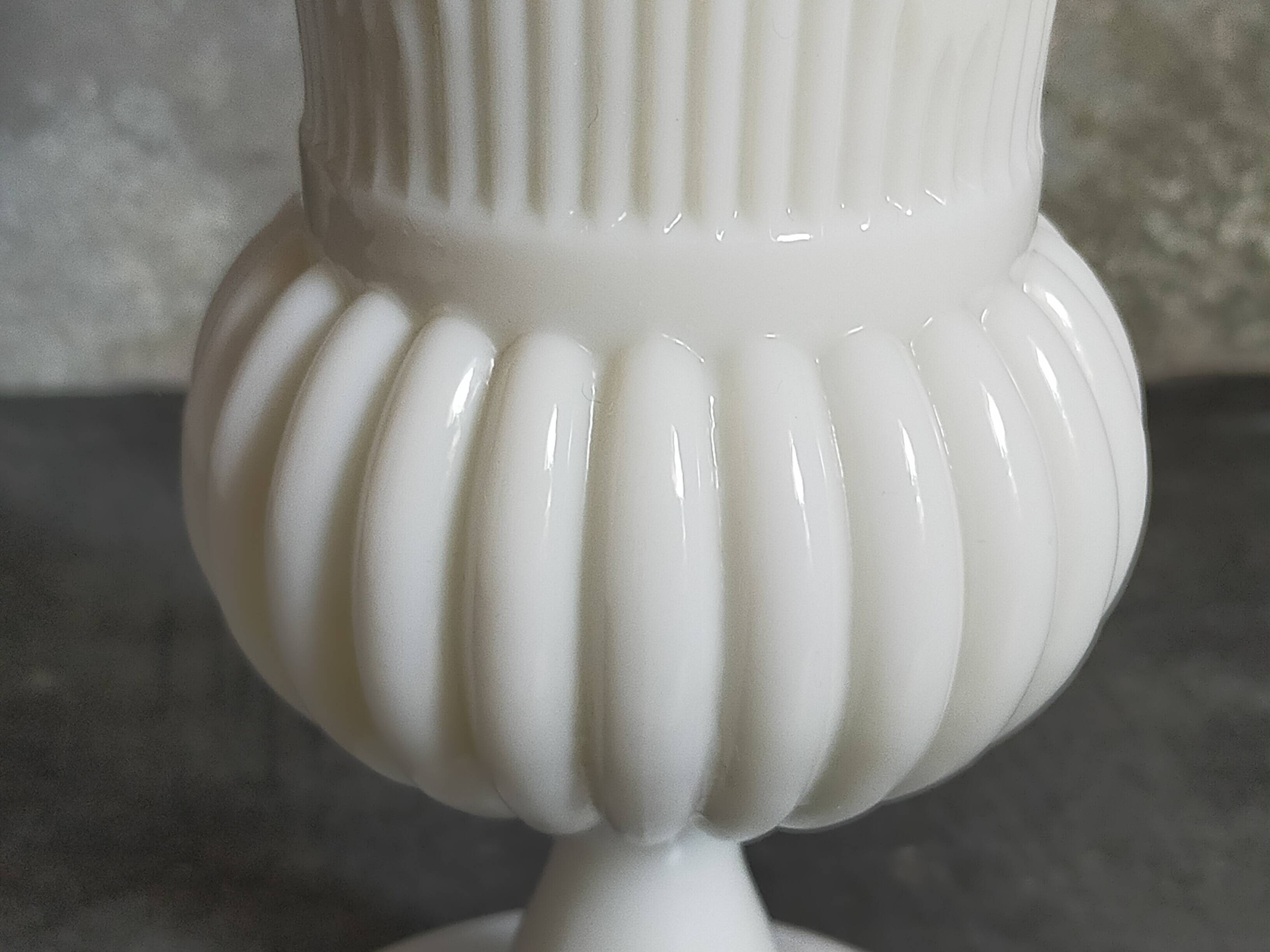 Antique milk glass baluster vase early 20th century