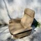 Vintage De Sede leather swivel chair, tulip base.