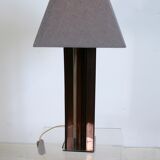 Kinetic lamp 70s, altuglas and chrome steel. France, circa 1970