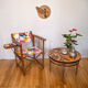 Round wooden hot water bottle coffee table