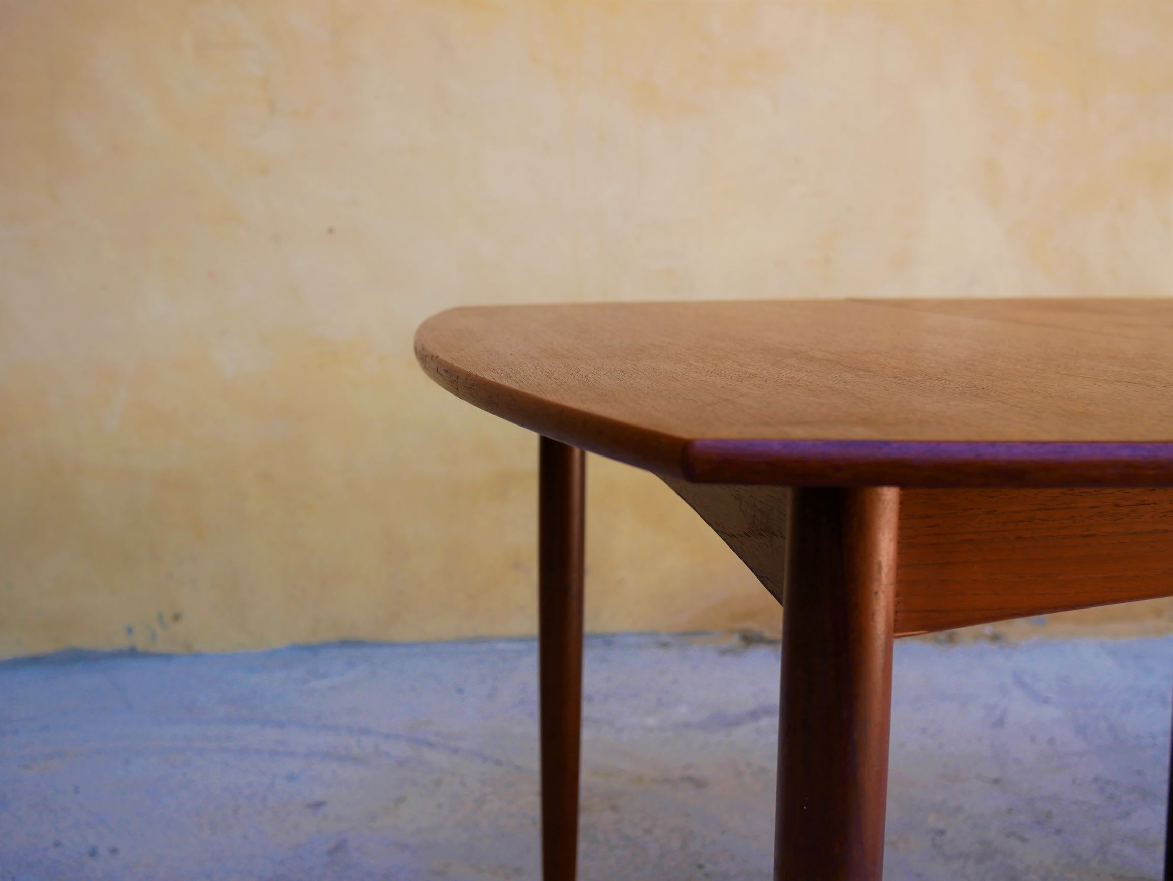 Scandinavian dining table extendable teak by Henry Walter Klein