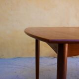 Scandinavian dining table extendable teak by Henry Walter Klein