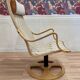 Swivel armchair and matching ottoman, Scandinavian design, 1960s.
