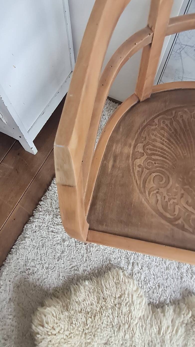 Pair of chairs in the style of antique armchairs circa 1940 - engraved seat.