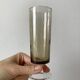 Set of 4 champagne flutes in smoked glass 70s